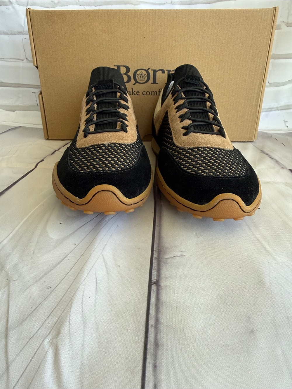 Born Women’s Aire Casual Laced-Up Sneakers — Black Knit Combo - Picture 4 of 10
